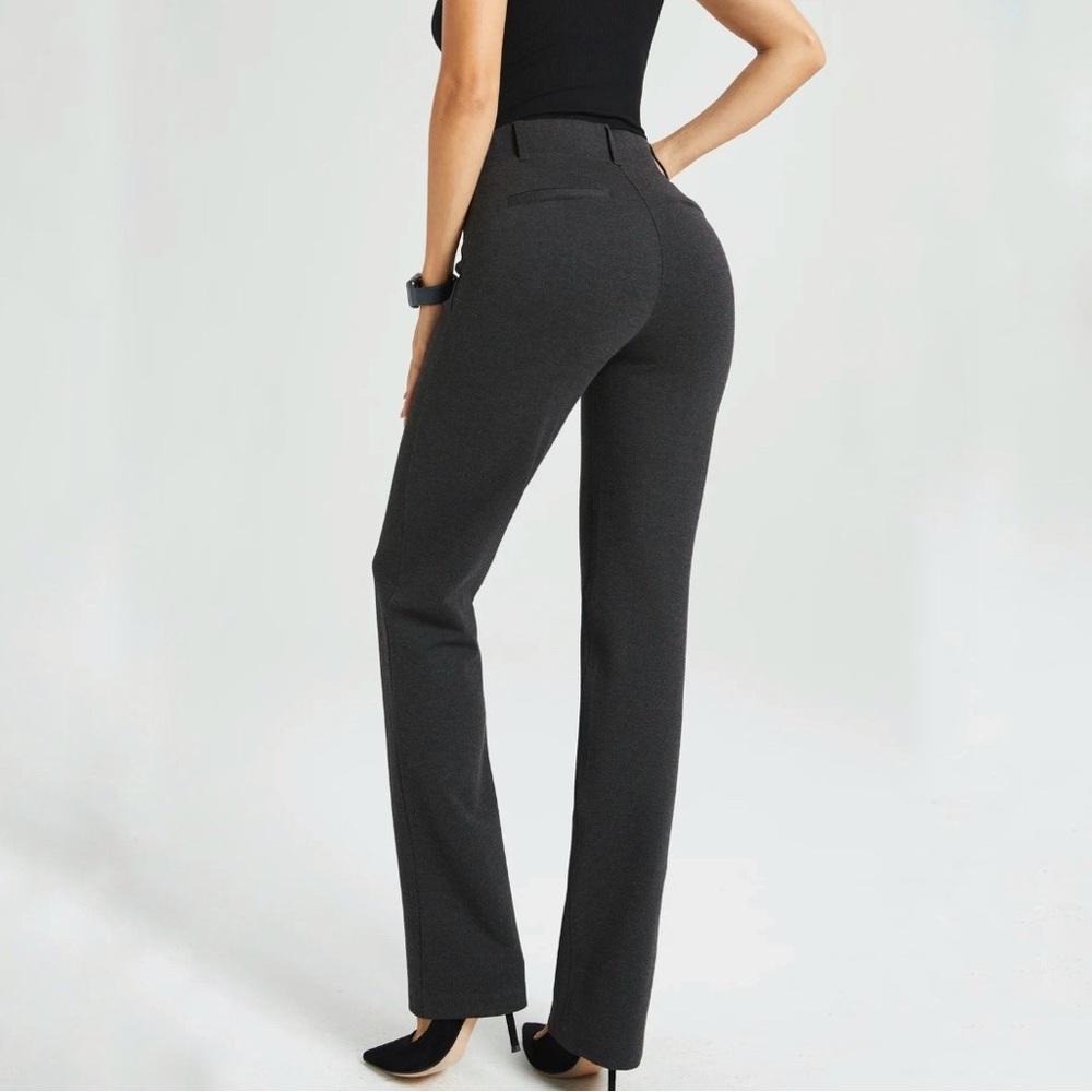2XL Petite Betabrand Classic DPYP Dress Pant Yoga Pant Straight Leg Charcoal